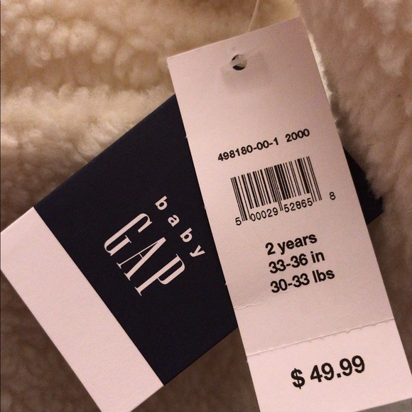 Baby Gap Teddy Sherpa Zip up cream color - Picture 2 of 3
